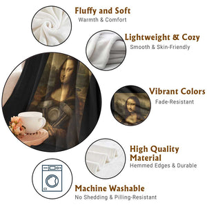 Funny Monalisa Rider Vintage Retro Motorcycle Engine Throw Blanket TS11 Print Your Wear