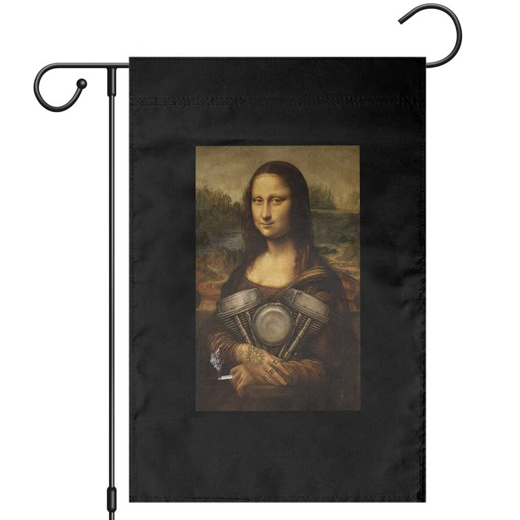 Funny Monalisa Rider Vintage Retro Motorcycle Engine Garden Flag TS11 Black Print Your Wear
