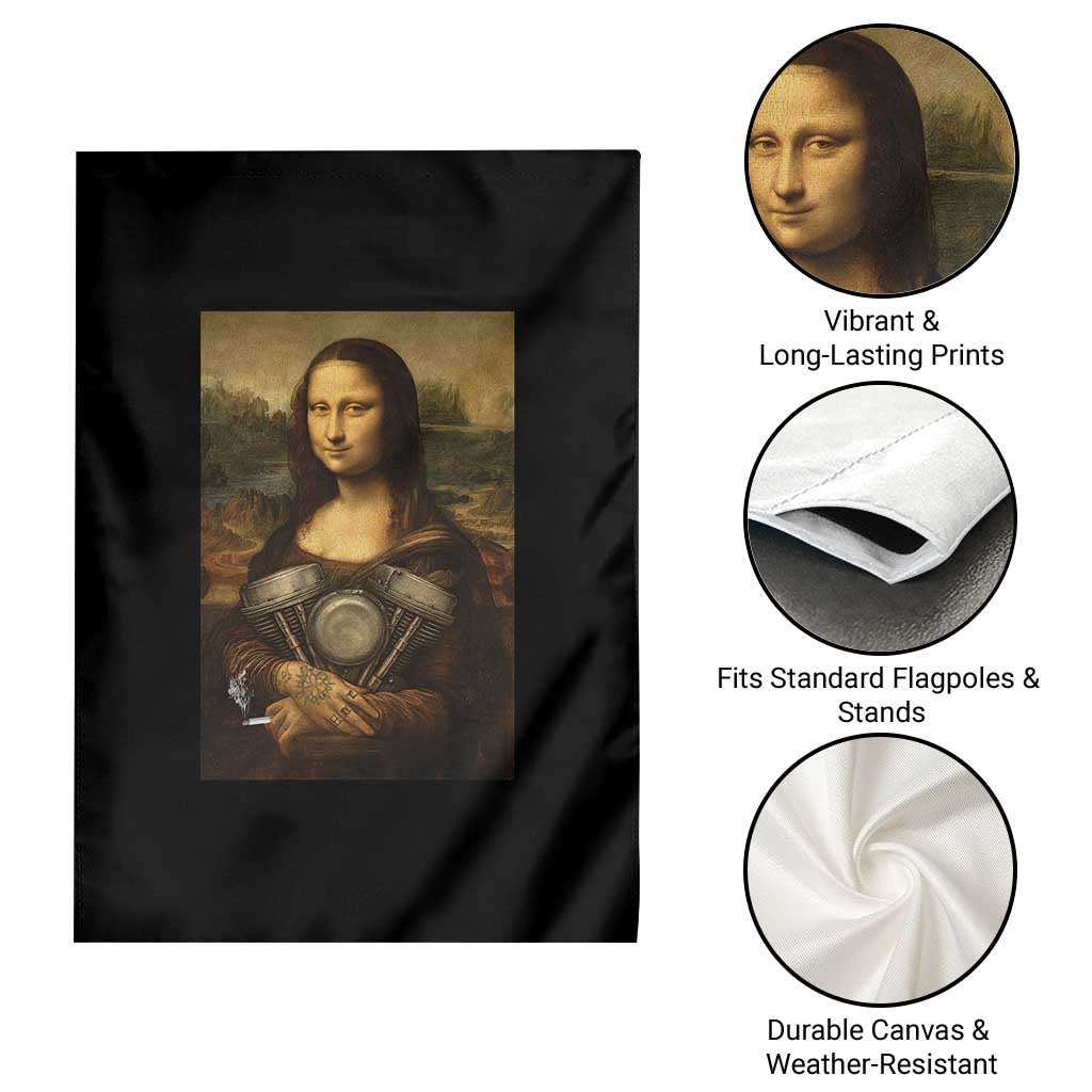 Funny Monalisa Rider Vintage Retro Motorcycle Engine Garden Flag TS11 Print Your Wear