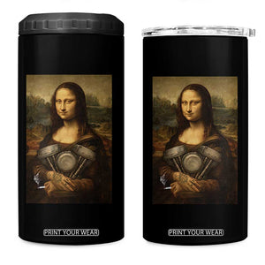 Funny Monalisa Rider Vintage Retro Motorcycle Engine 4 in 1 Can Cooler Tumbler TS11 One Size: 16 oz Black Print Your Wear
