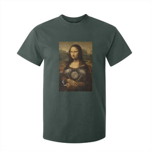 Funny Monalisa Rider Vintage Retro Motorcycle Engine T Shirt For Kid TS11 Dark Forest Green Print Your Wear