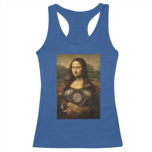 Funny Monalisa Rider Vintage Retro Motorcycle Engine Racerback Tank Top TS11 Royal Blue Print Your Wear