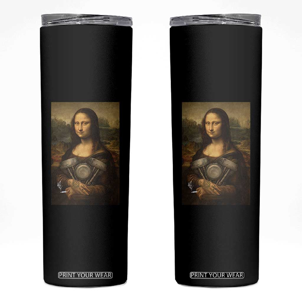 Funny Monalisa Rider Vintage Retro Motorcycle Engine Skinny Tumbler TS11 Black Print Your Wear