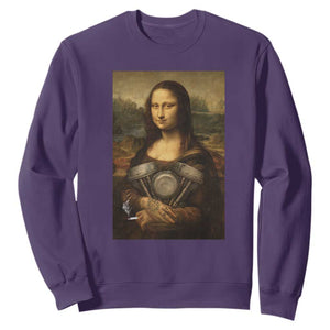 Funny Monalisa Rider Vintage Retro Motorcycle Engine Sweatshirt TS11 Purple Print Your Wear