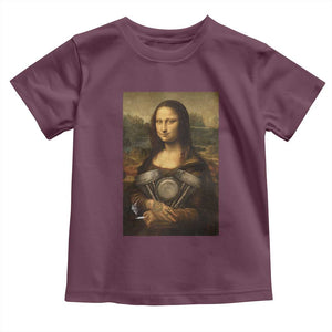 Funny Monalisa Rider Vintage Retro Motorcycle Engine Toddler T Shirt TS11 Maroon Print Your Wear