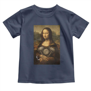 Funny Monalisa Rider Vintage Retro Motorcycle Engine Toddler T Shirt TS11 Navy Print Your Wear