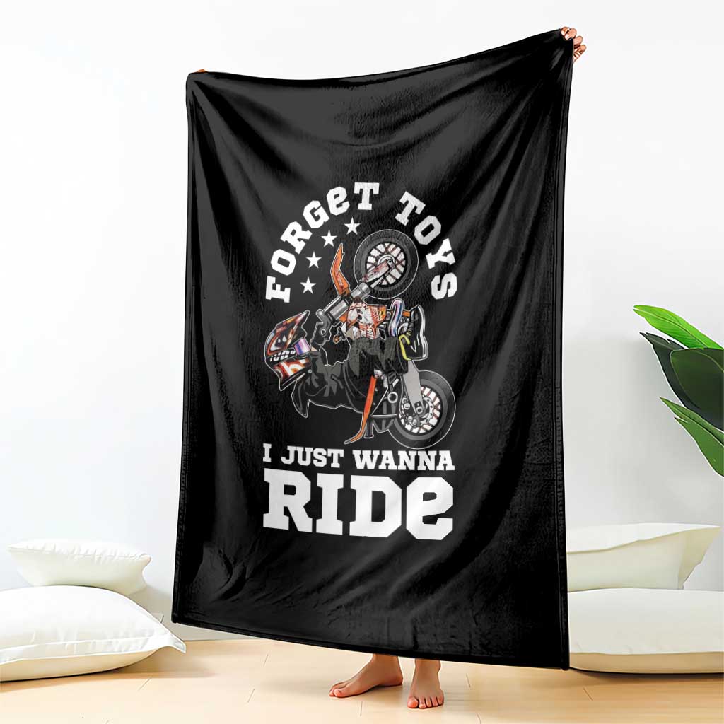 Dirt Bike Boys Throw Blanket Funny Forgive Toys I Just Wanna Ride Motocross Rider TS11 Print Your Wear