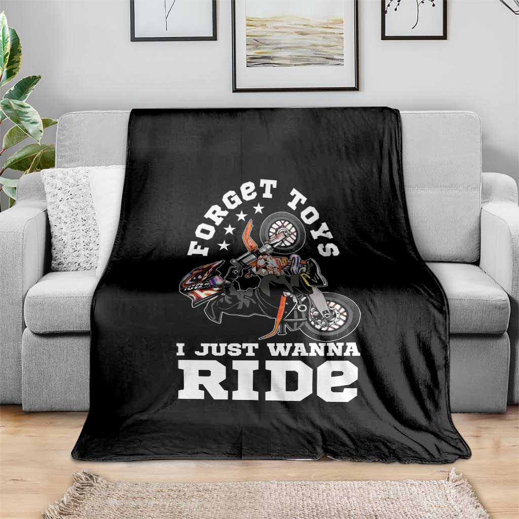 Dirt Bike Boys Throw Blanket Funny Forgive Toys I Just Wanna Ride Motocross Rider TS11 Print Your Wear