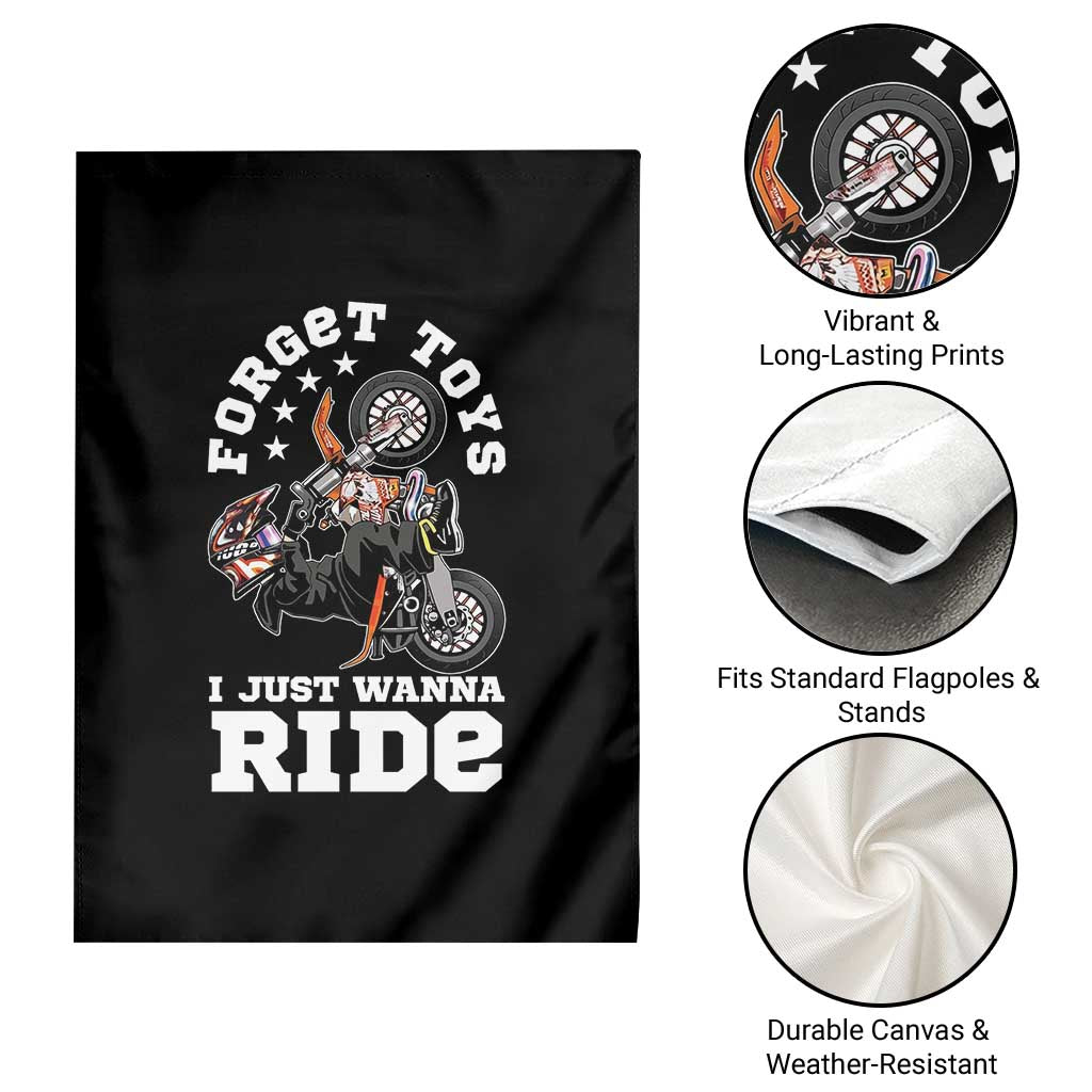 Dirt Bike Boys Garden Flag Funny Forgive Toys I Just Wanna Ride Motocross Rider TS11 Print Your Wear