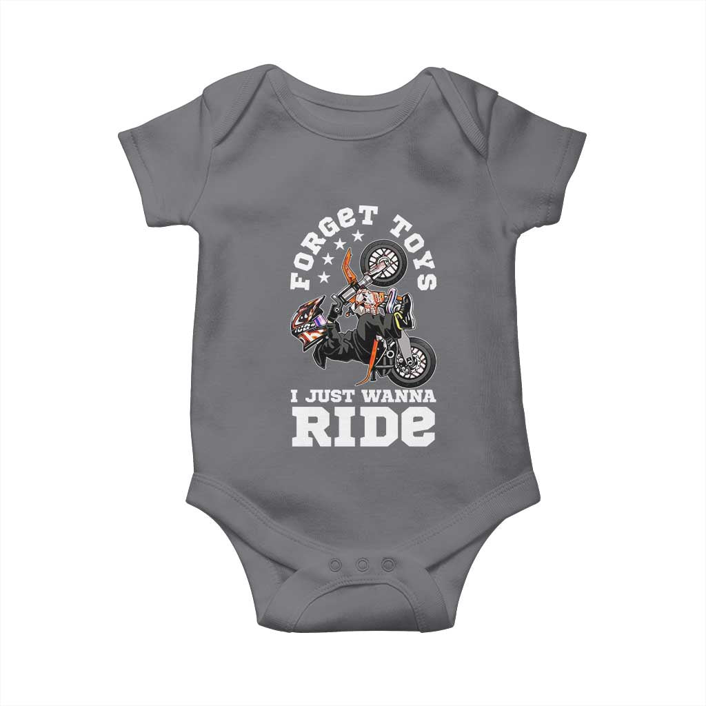 Dirt Bike Boys Baby Onesie Funny Forgive Toys I Just Wanna Ride Motocross Rider TS11 Charcoal Print Your Wear