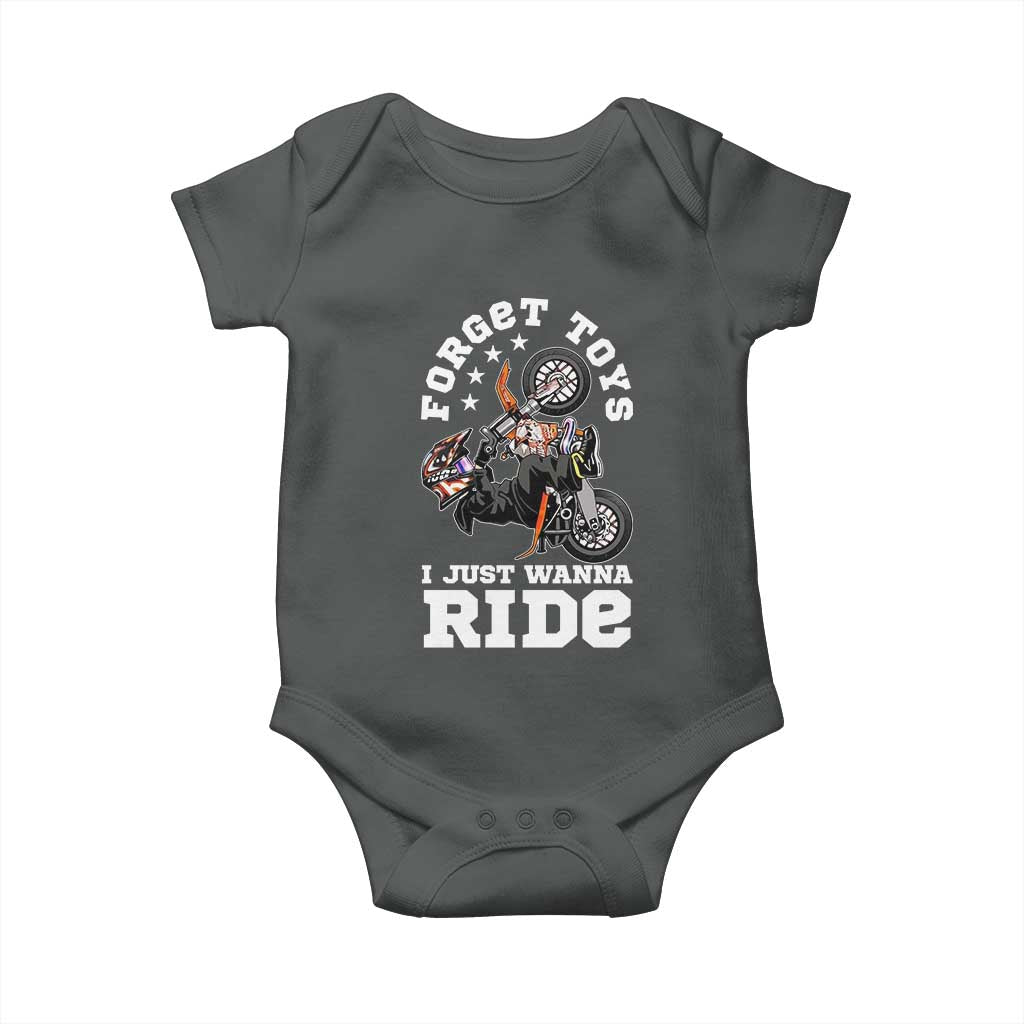 Dirt Bike Boys Baby Onesie Funny Forgive Toys I Just Wanna Ride Motocross Rider TS11 Dark Heather Print Your Wear