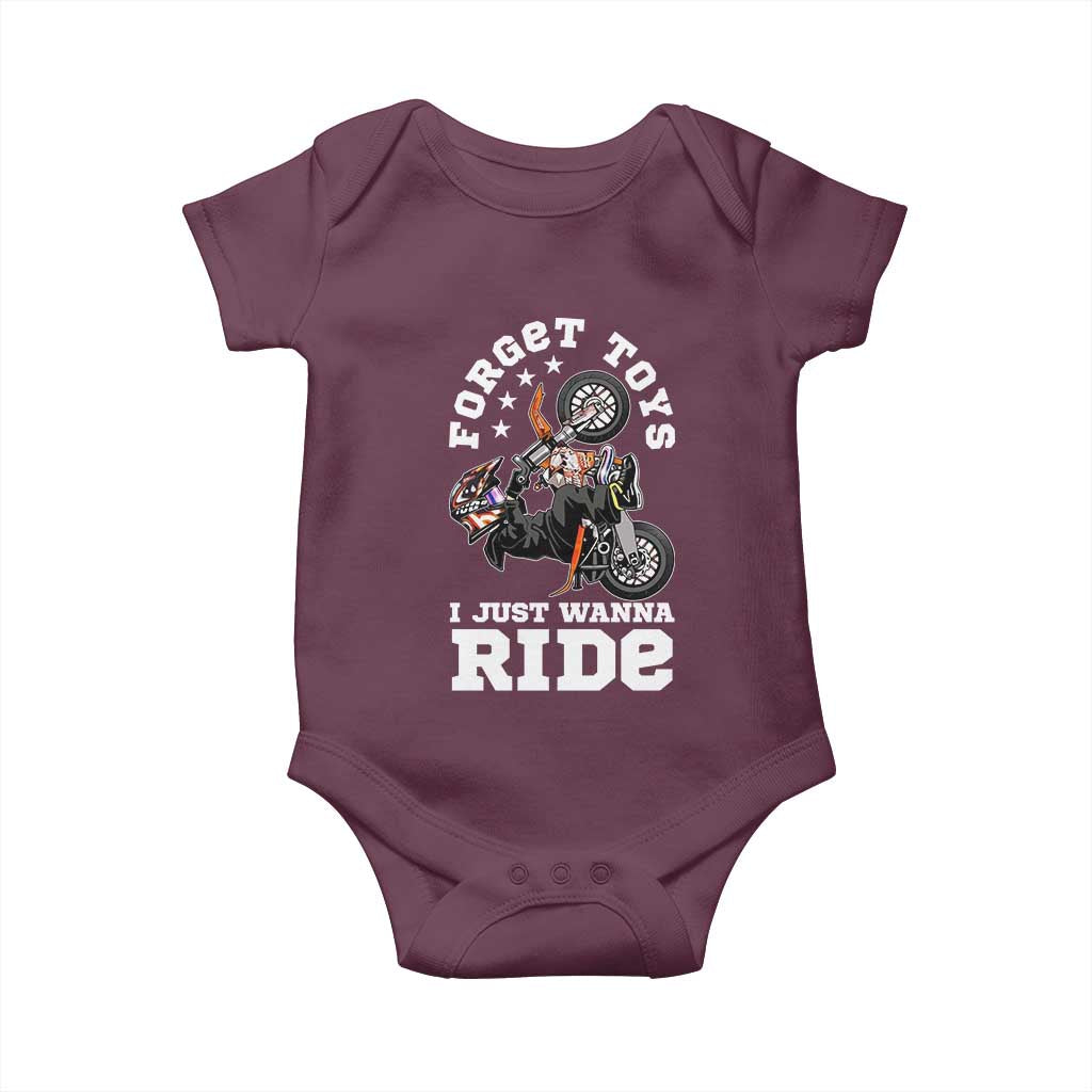 Dirt Bike Boys Baby Onesie Funny Forgive Toys I Just Wanna Ride Motocross Rider TS11 Maroon Print Your Wear