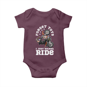 Dirt Bike Boys Baby Onesie Funny Forgive Toys I Just Wanna Ride Motocross Rider TS11 Maroon Print Your Wear
