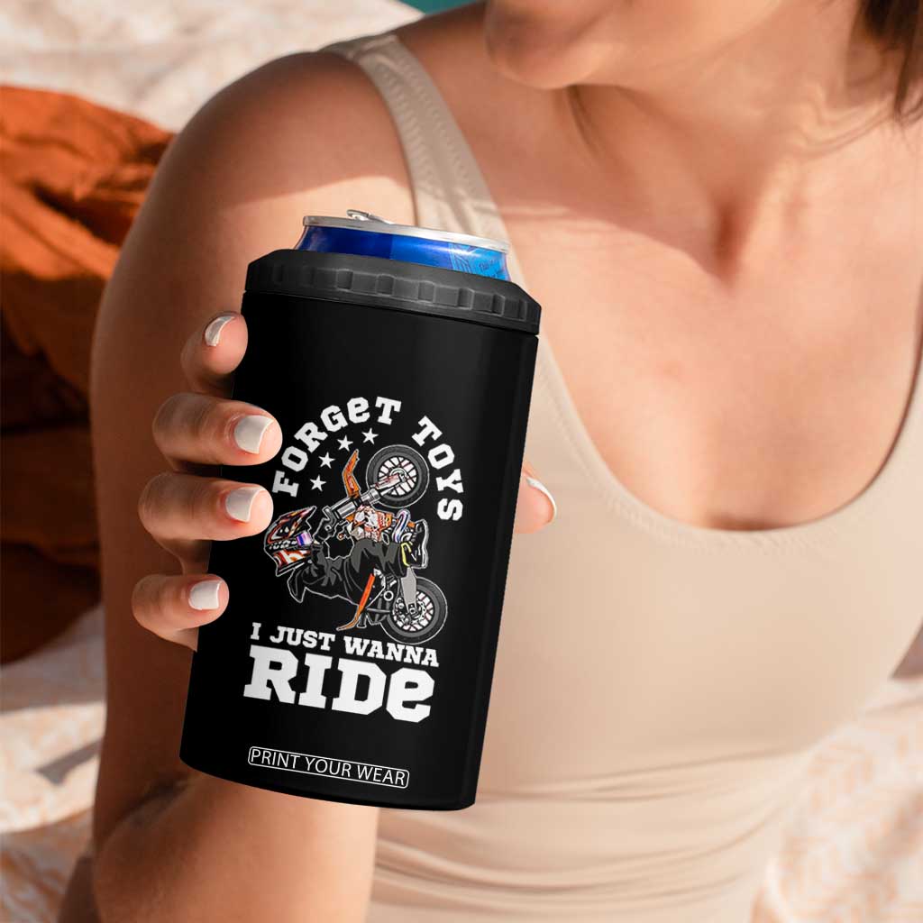 Dirt Bike Boys 4 in 1 Can Cooler Tumbler Funny Forgive Toys I Just Wanna Ride Motocross Rider TS11 Print Your Wear