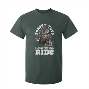 Dirt Bike Boys T Shirt For Kid Funny Forgive Toys I Just Wanna Ride Motocross Rider TS11 Dark Forest Green Print Your Wear