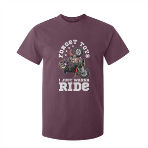Dirt Bike Boys T Shirt For Kid Funny Forgive Toys I Just Wanna Ride Motocross Rider TS11 Maroon Print Your Wear