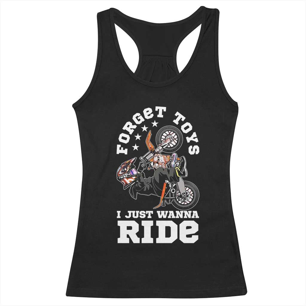 Dirt Bike Boys Racerback Tank Top Funny Forgive Toys I Just Wanna Ride Motocross Rider TS11 Black Print Your Wear