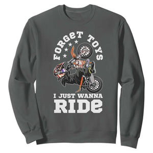 Dirt Bike Boys Sweatshirt Funny Forgive Toys I Just Wanna Ride Motocross Rider TS11 Dark Heather Print Your Wear