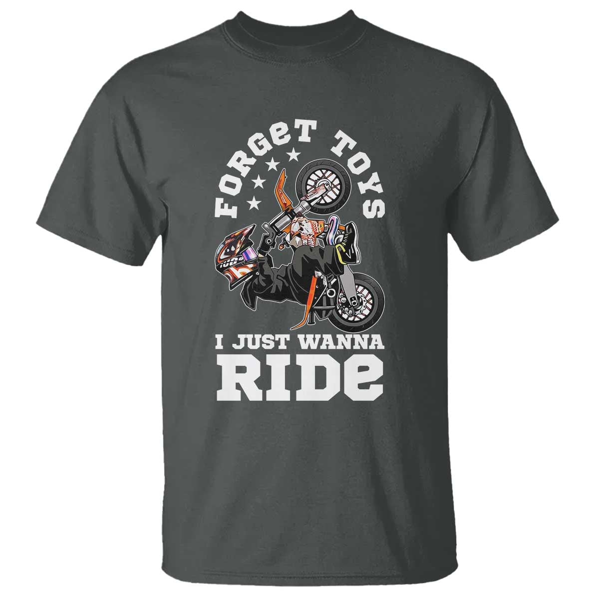 Dirt Bike Boys T Shirt Funny Forgive Toys I Just Wanna Ride Motocross Rider TS11 Dark Heather Print Your Wear