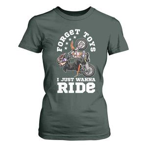 Dirt Bike Boys T Shirt For Women Funny Forgive Toys I Just Wanna Ride Motocross Rider TS11 Dark Forest Green Print Your Wear