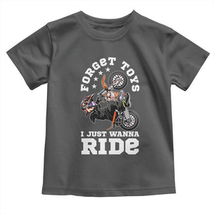 Dirt Bike Boys Toddler T Shirt Funny Forgive Toys I Just Wanna Ride Motocross Rider TS11 Dark Heather Print Your Wear