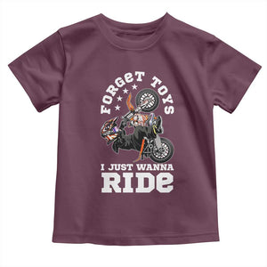 Dirt Bike Boys Toddler T Shirt Funny Forgive Toys I Just Wanna Ride Motocross Rider TS11 Maroon Print Your Wear