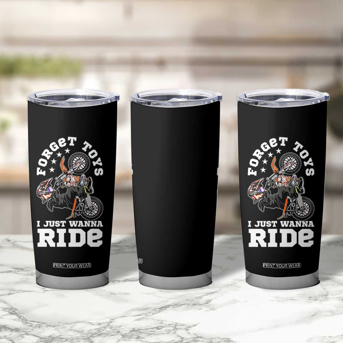 Dirt Bike Boys Tumbler Cup Funny Forgive Toys I Just Wanna Ride Motocross Rider TS11 Print Your Wear