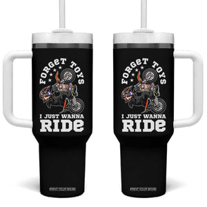 Dirt Bike Boys Tumbler With Handle Funny Forgive Toys I Just Wanna Ride Motocross Rider TS11 One Size: 40 oz Black Print Your Wear