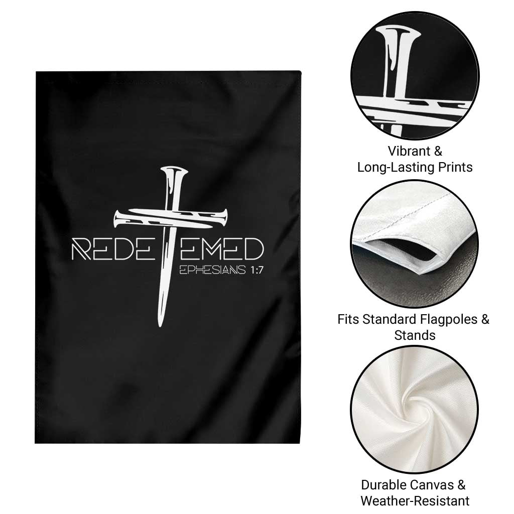 Redeemed Christian Vintage Ephesians Bible Verse Redemption Garden Flag TS11 Print Your Wear