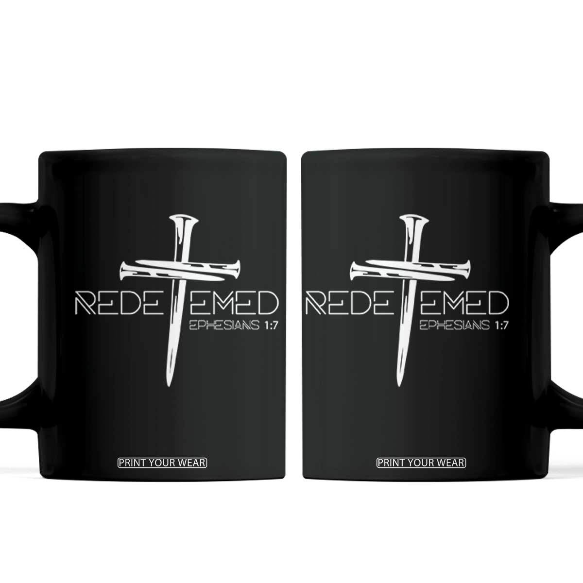 Redeemed Christian Vintage Ephesians Bible Verse Redemption Coffee Mug TS11 Black Print Your Wear