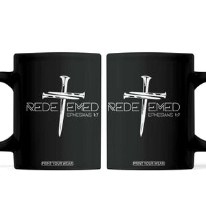 Redeemed Christian Vintage Ephesians Bible Verse Redemption Coffee Mug TS11 Black Print Your Wear