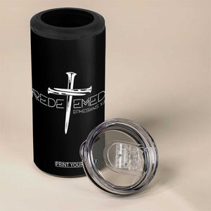 Redeemed Christian Vintage Ephesians Bible Verse Redemption 4 in 1 Can Cooler Tumbler TS11 Print Your Wear
