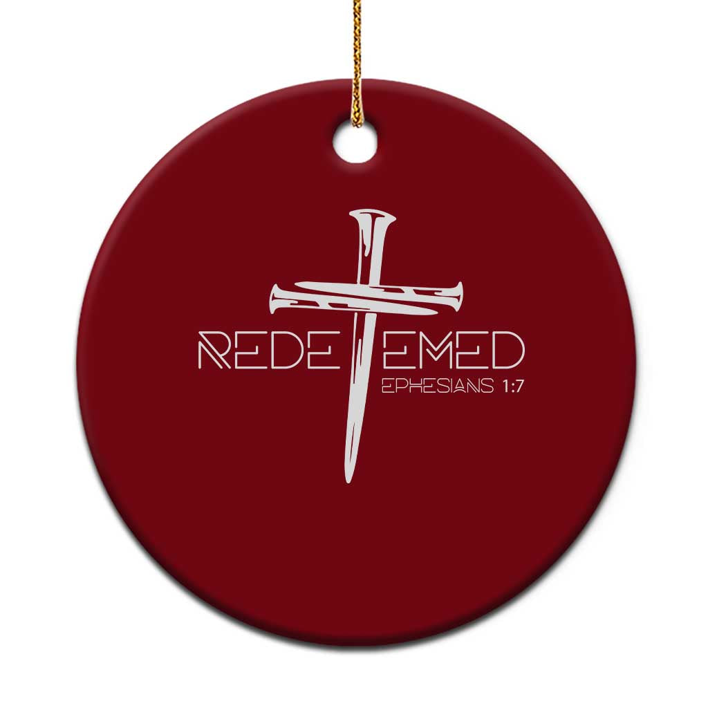 Redeemed Christian Vintage Ephesians Bible Verse Redemption Ceramic Ornament TS11 1pc Red Print Your Wear