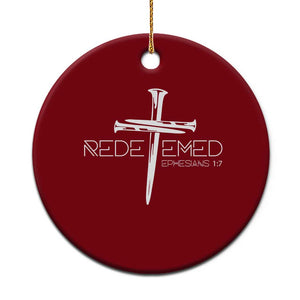 Redeemed Christian Vintage Ephesians Bible Verse Redemption Ceramic Ornament TS11 1pc Red Print Your Wear