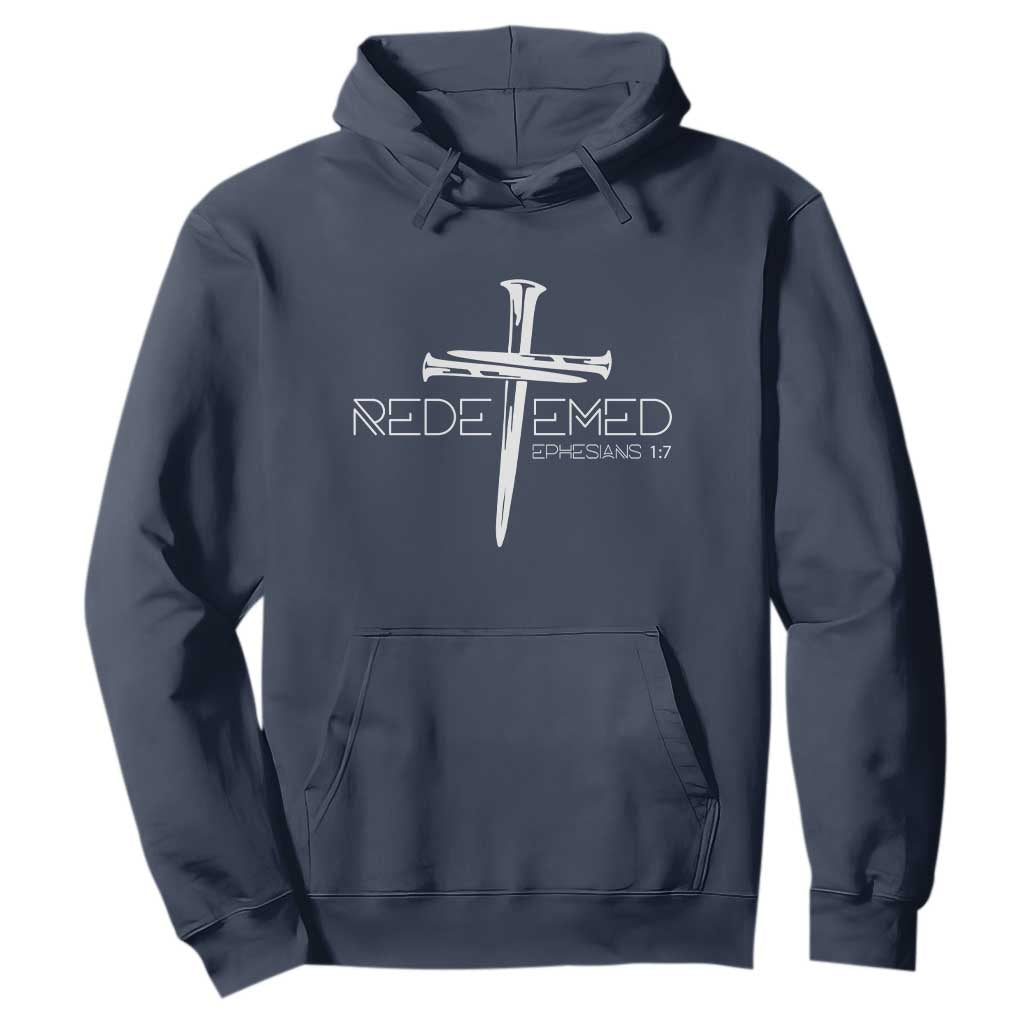 Redeemed Christian Vintage Ephesians Bible Verse Redemption Hoodie TS11 Navy Print Your Wear