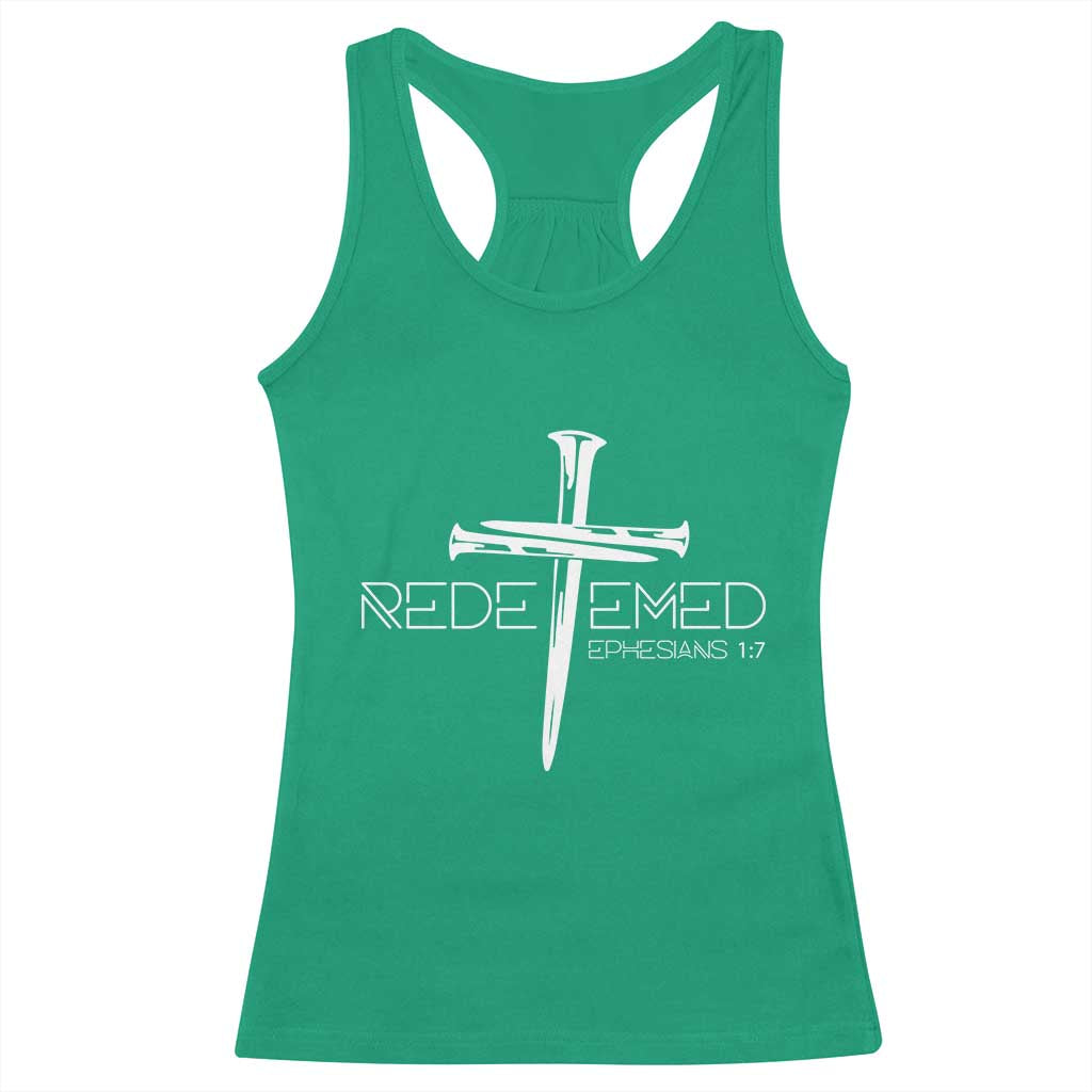 Redeemed Christian Vintage Ephesians Bible Verse Redemption Racerback Tank Top TS11 Irish Green Print Your Wear