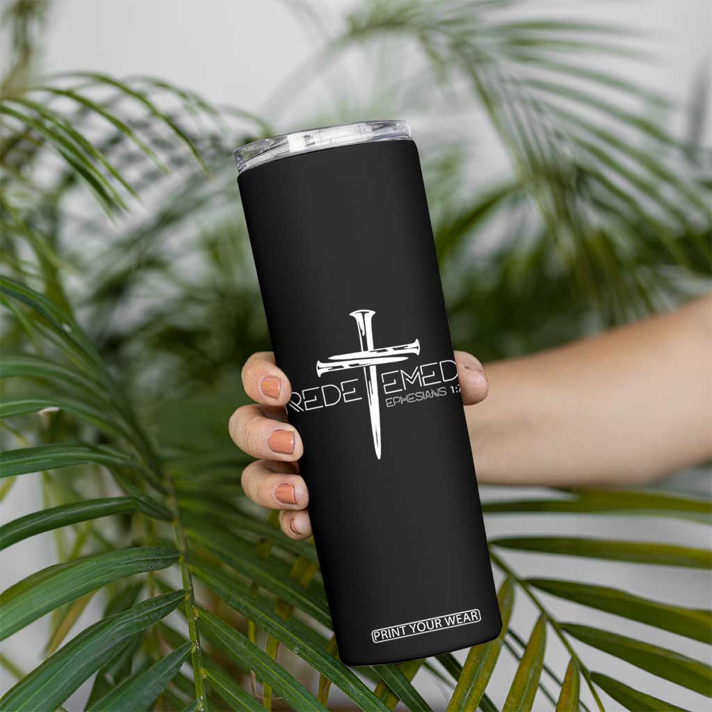 Redeemed Christian Vintage Ephesians Bible Verse Redemption Skinny Tumbler TS11 Print Your Wear