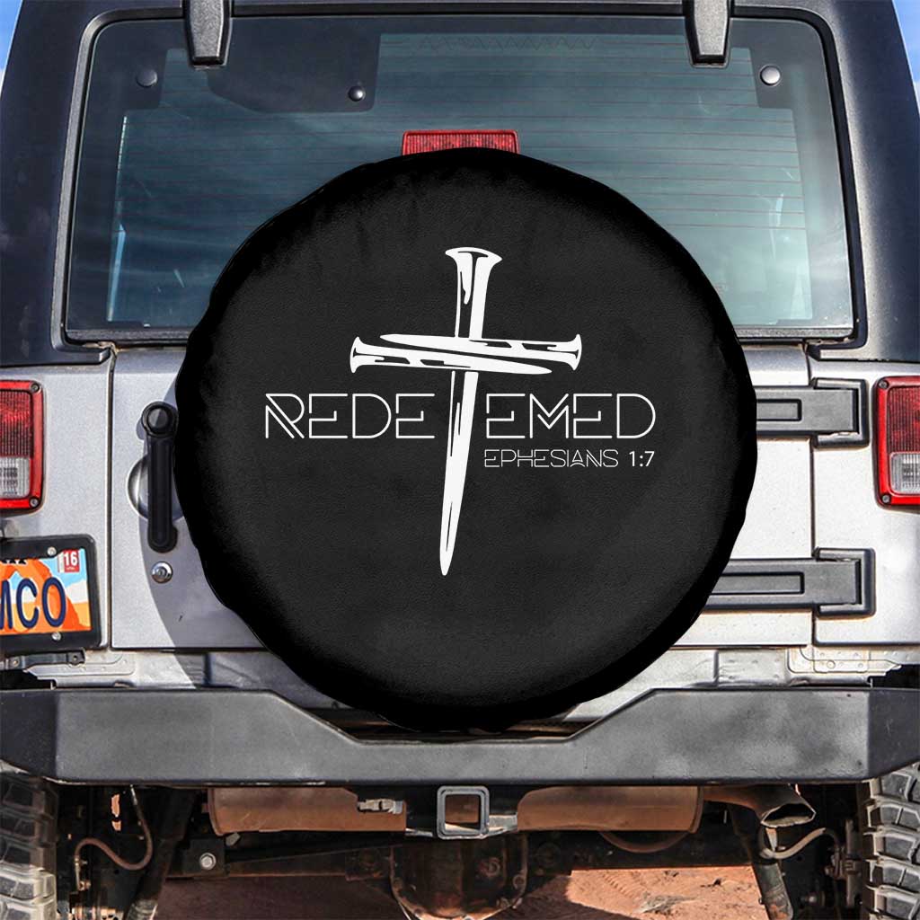 Redeemed Christian Vintage Ephesians Bible Verse Redemption Spare Tire Cover TS11 No hole Black Print Your Wear