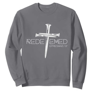 Redeemed Christian Vintage Ephesians Bible Verse Redemption Sweatshirt TS11 Charcoal Print Your Wear