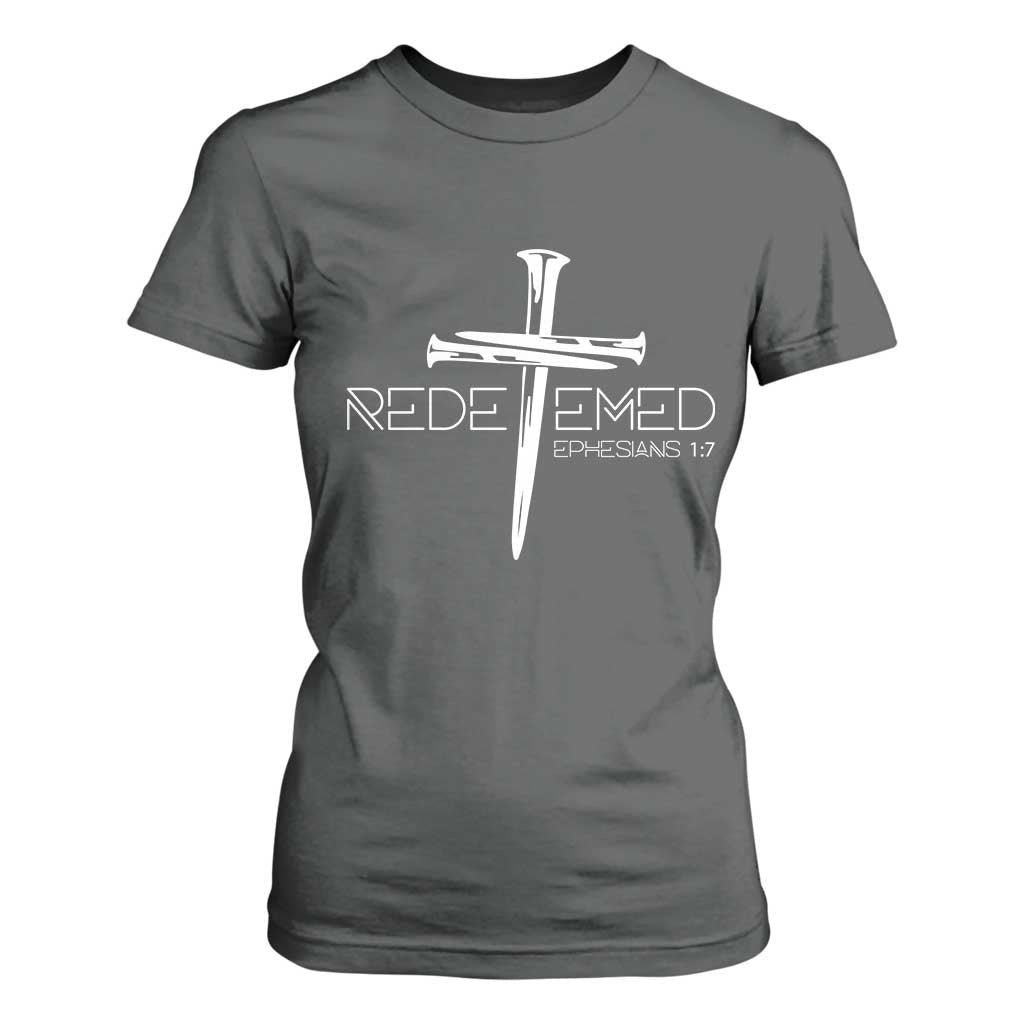 Redeemed Christian Vintage Ephesians Bible Verse Redemption T Shirt For Women TS11 Dark Heather Print Your Wear