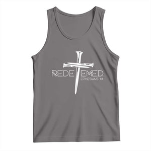 Redeemed Christian Vintage Ephesians Bible Verse Redemption Tank Top TS11 Deep Heather Print Your Wear
