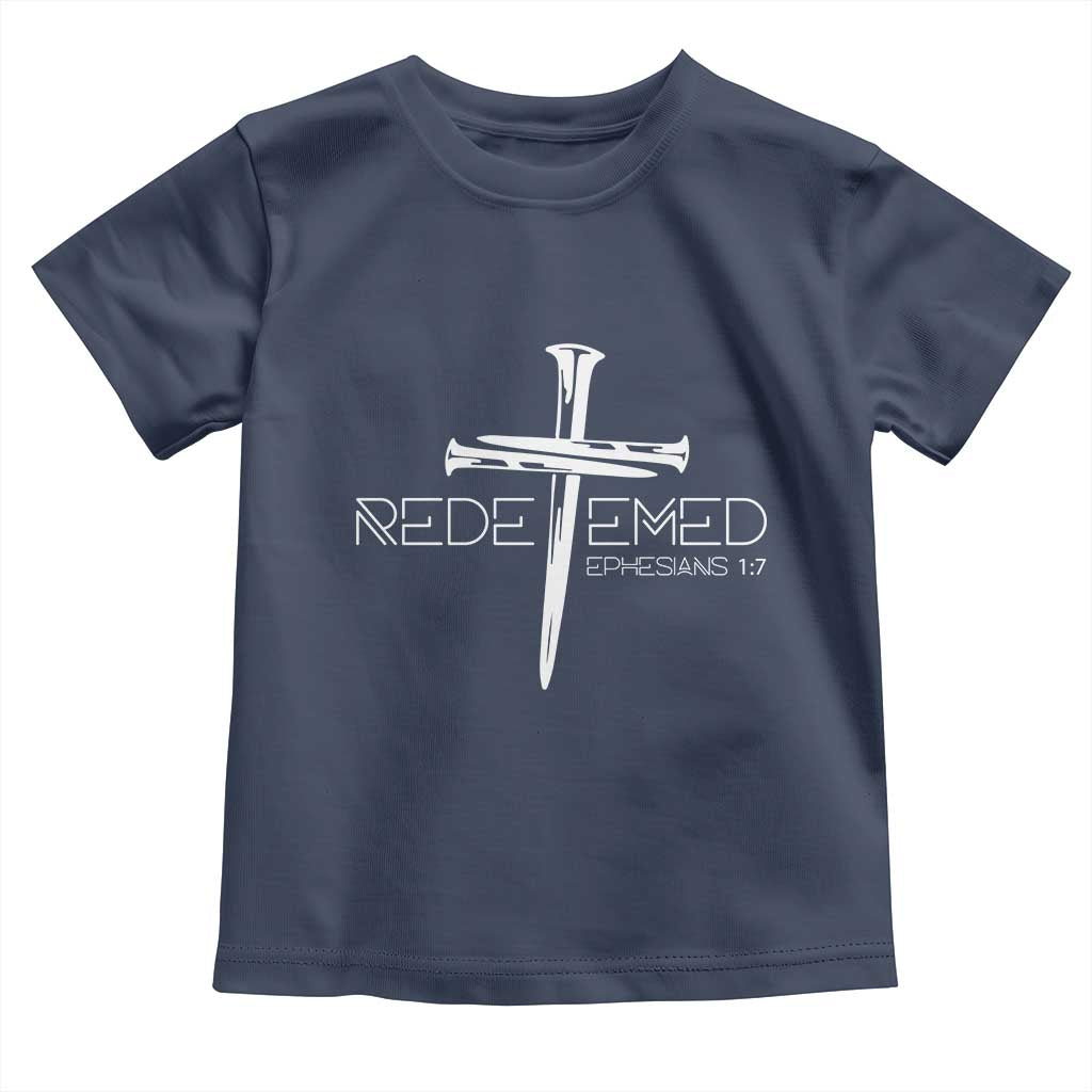 Redeemed Christian Vintage Ephesians Bible Verse Redemption Toddler T Shirt TS11 Navy Print Your Wear