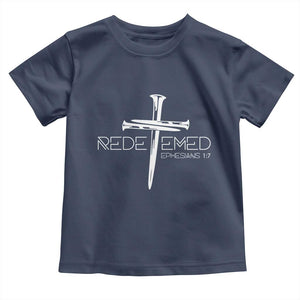 Redeemed Christian Vintage Ephesians Bible Verse Redemption Toddler T Shirt TS11 Navy Print Your Wear