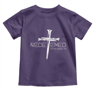 Redeemed Christian Vintage Ephesians Bible Verse Redemption Toddler T Shirt TS11 Purple Print Your Wear