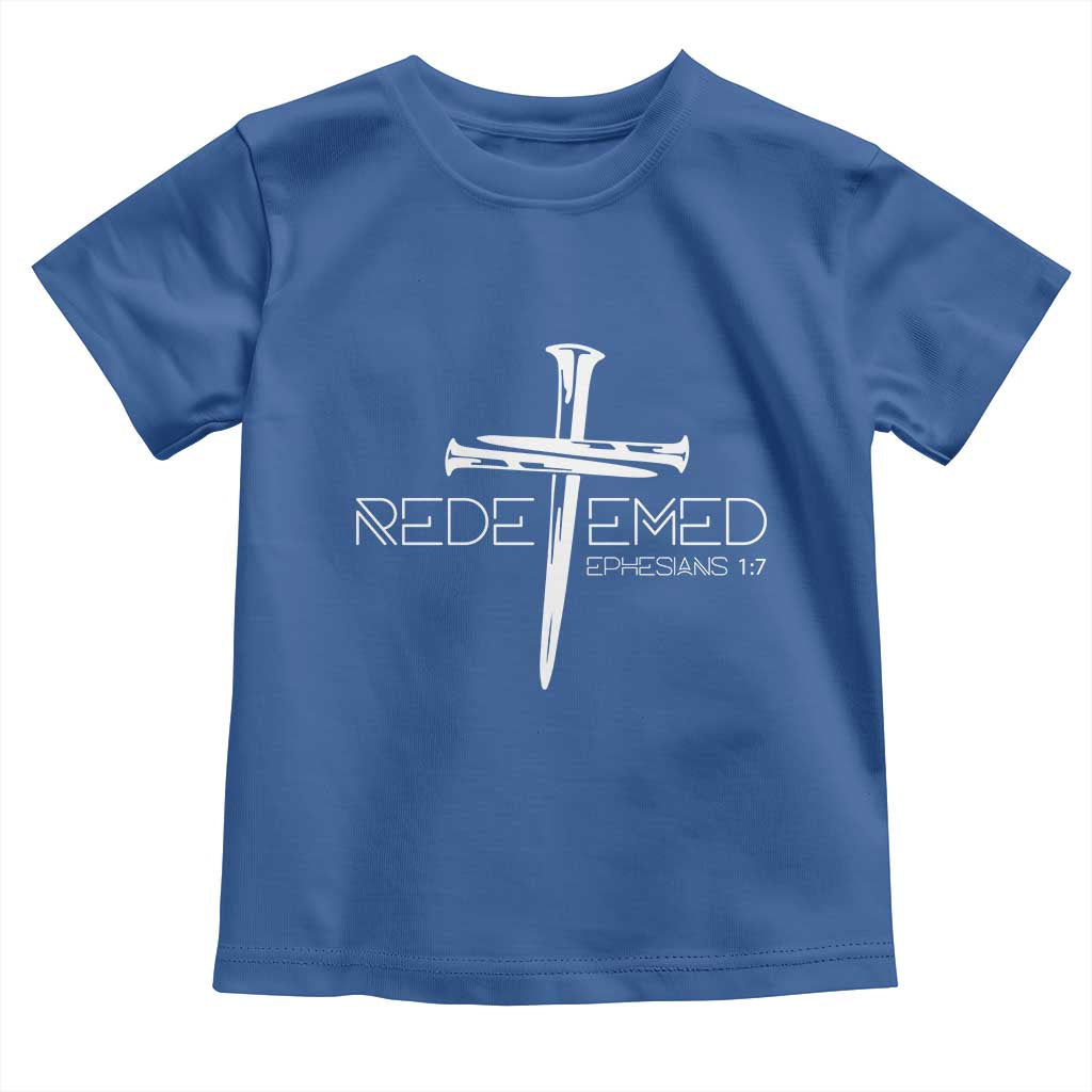 Redeemed Christian Vintage Ephesians Bible Verse Redemption Toddler T Shirt TS11 Royal Blue Print Your Wear