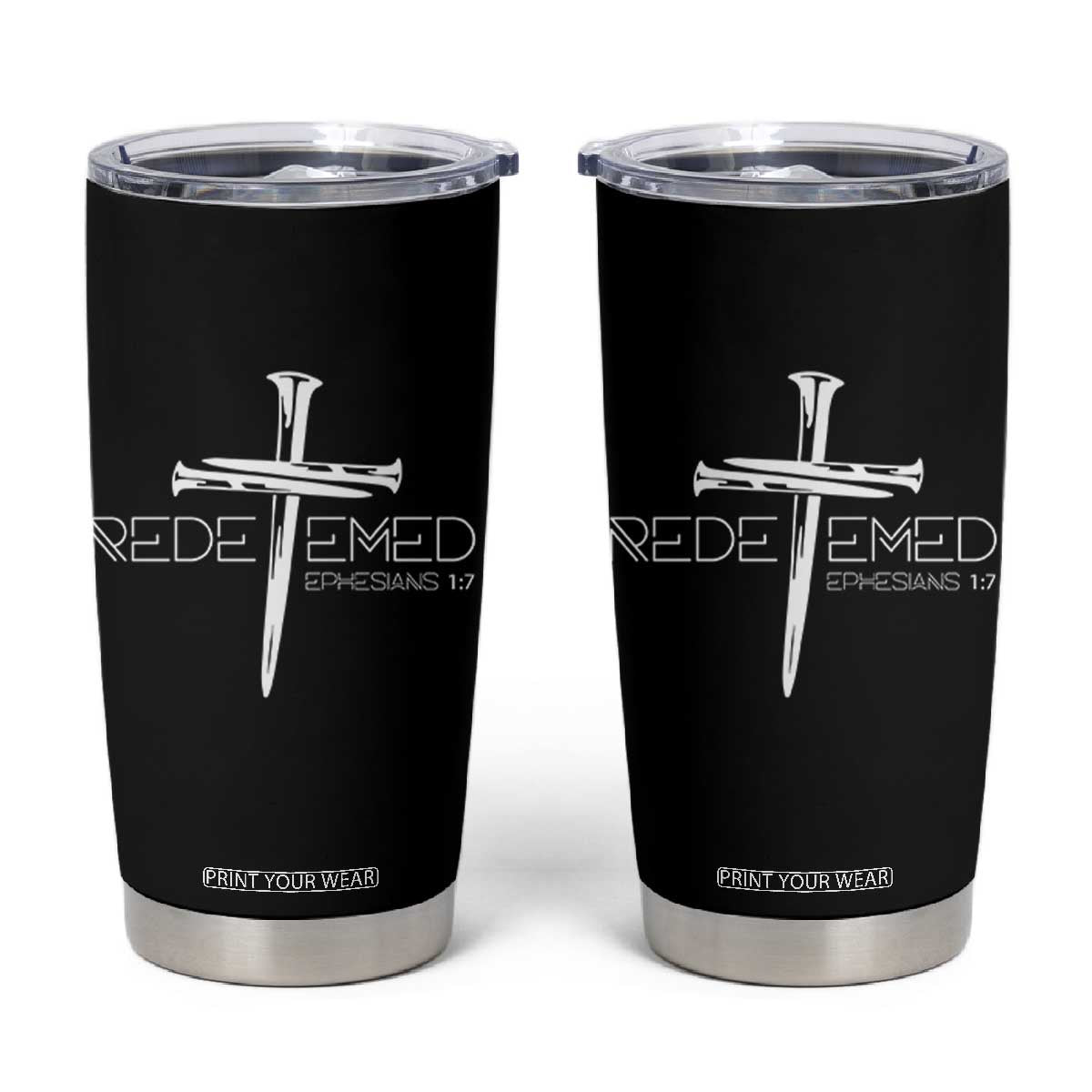 Redeemed Christian Vintage Ephesians Bible Verse Redemption Tumbler Cup TS11 Black Print Your Wear
