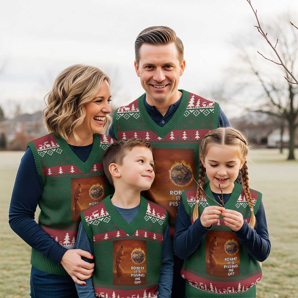 Funny Marcus V-Neck Knit Sweater Vest Robert Its Pissing Me Off Worm Meme TS11 Red Green Print Your Wear