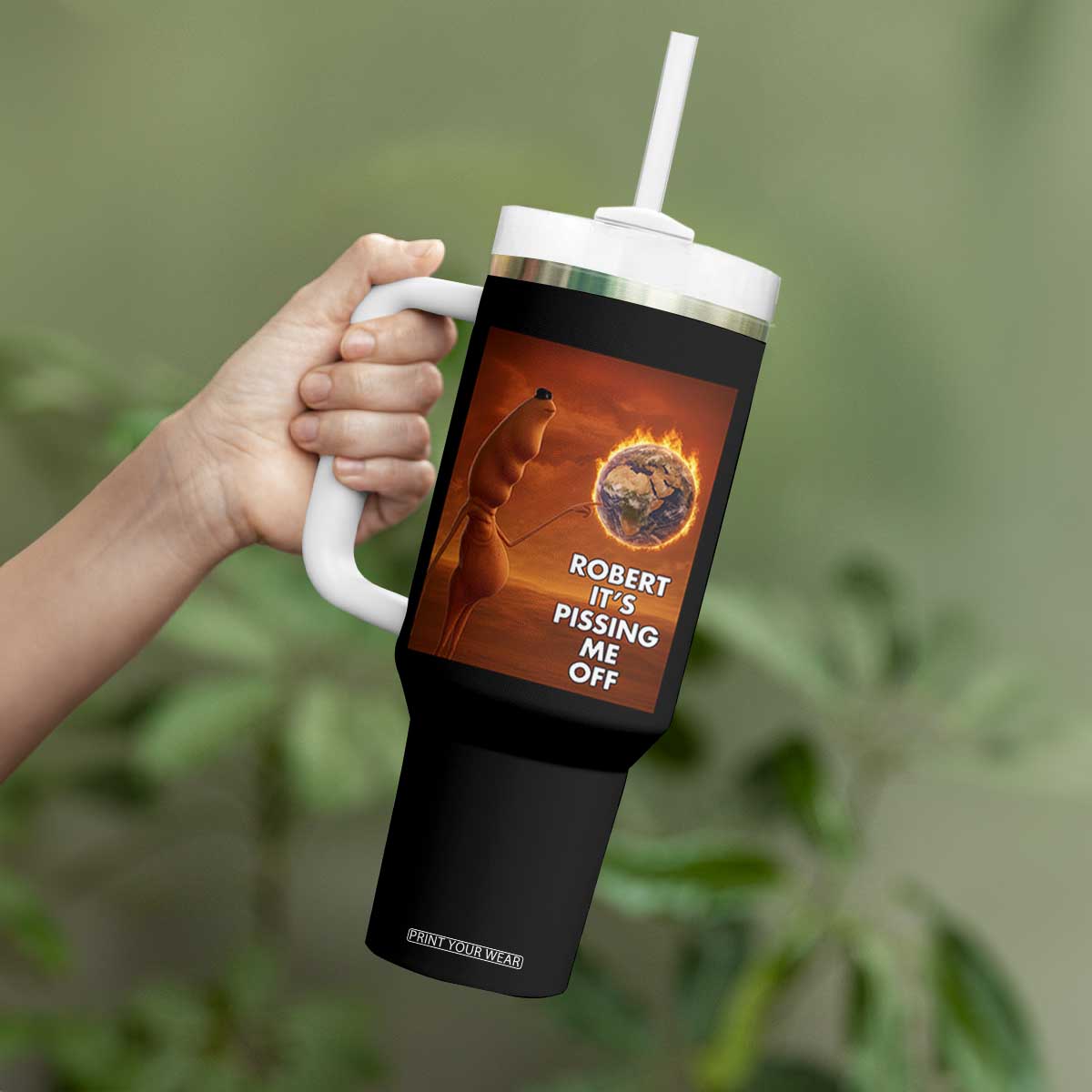 Funny Marcus Tumbler With Handle Robert Its Pissing Me Off Worm Meme TS11 Print Your Wear
