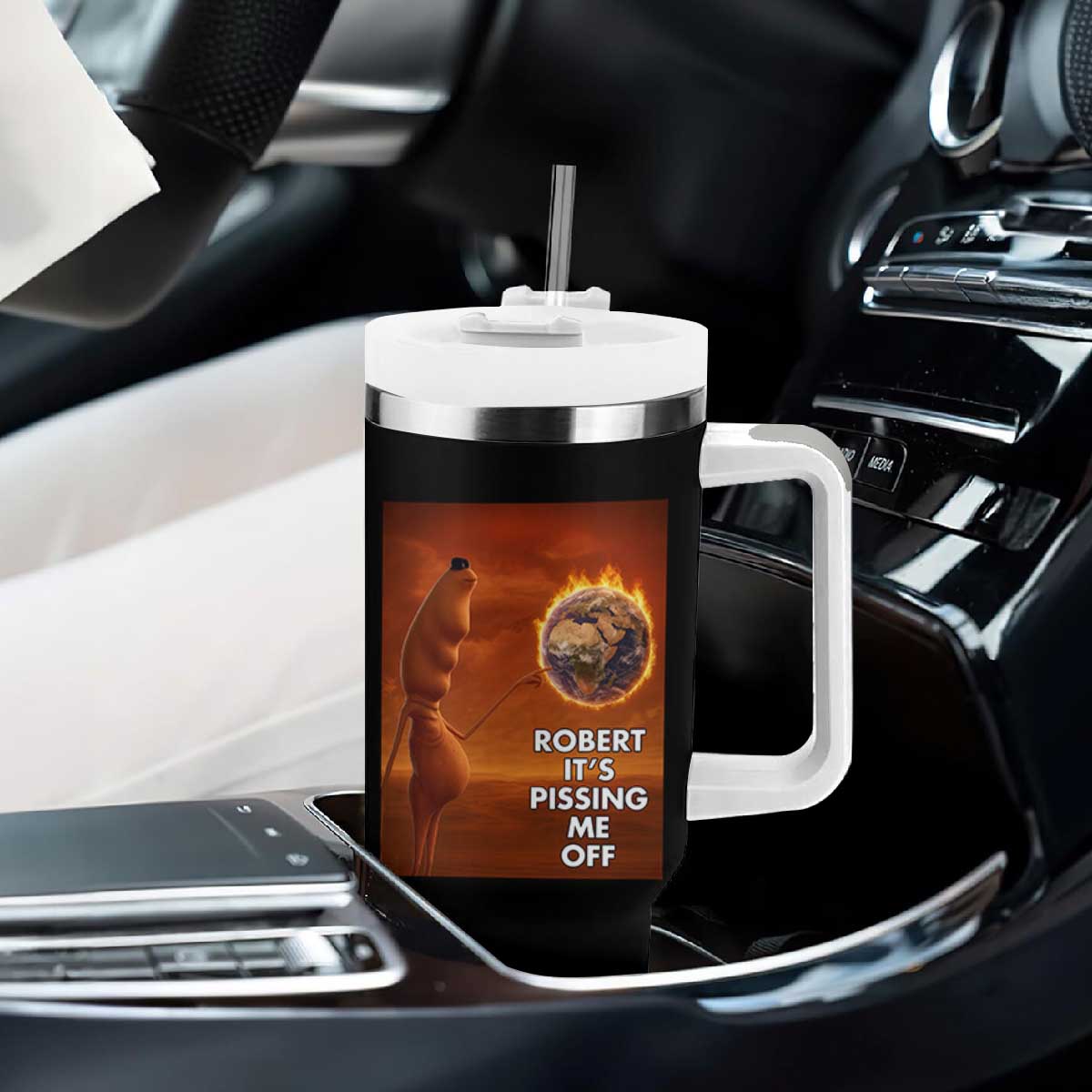 Funny Marcus Tumbler With Handle Robert Its Pissing Me Off Worm Meme TS11 Print Your Wear