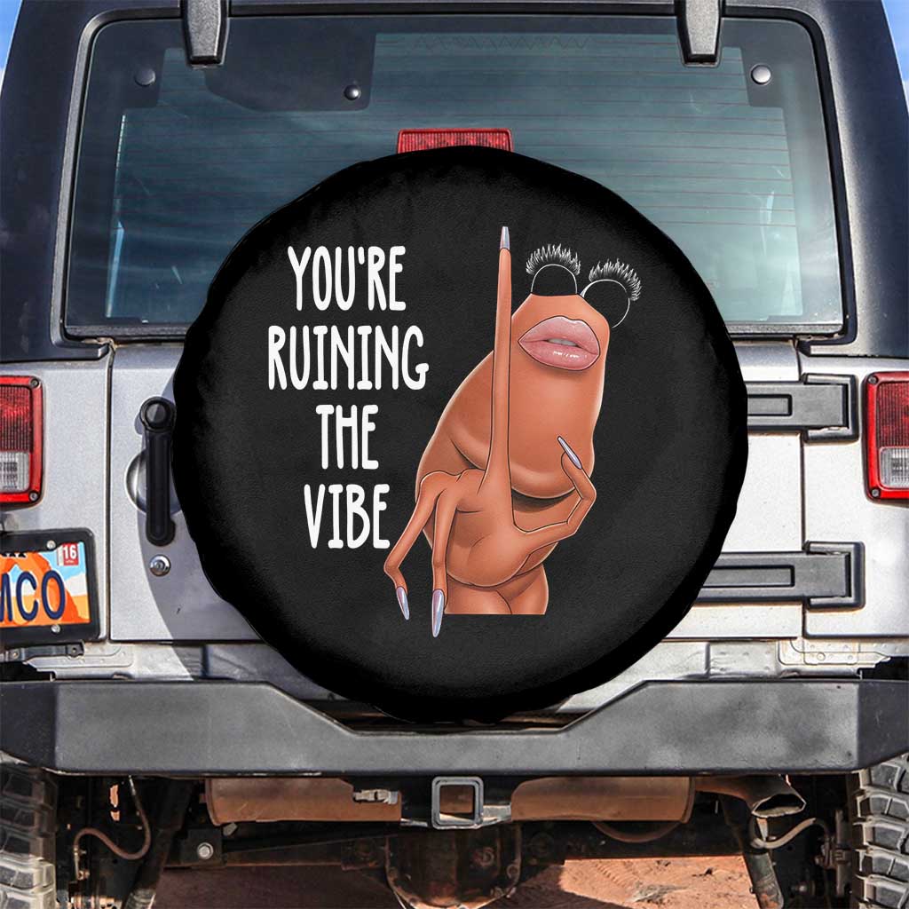 Funny Marcus Spare Tire Cover You Are Ruining The Vibe Worm Meme TS11 No hole Black Print Your Wear